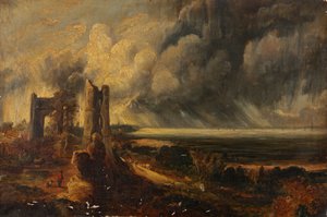 Zamek Hadleigh, ujście Tamizy - poranek po burzliwej nocy (olej na płótnie) autorstwa John (after) Constable
