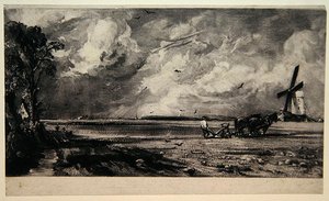 Wiosna, grawerowane przez Davida Lucasa (1802-81), ok.1829 (mezzotinta i czarny tusz na papierze) autorstwa John (after) Constable