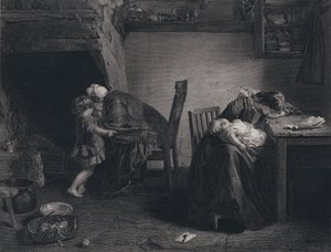 Ilustracja do Powrót żołnierza autorstwa Roberta Burnsa (rycina)