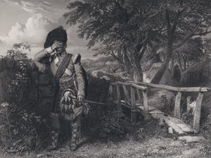 Ilustracja do Powrót żołnierza autorstwa Roberta Burnsa (rycina)