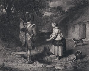 Ilustracja do Powrót żołnierza autorstwa Roberta Burnsa (grafika)