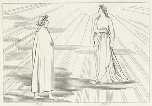 Ascent to the First Heaven, Paradise, Canto 1 (grawerowanie) autorstwa John (after) Flaxman