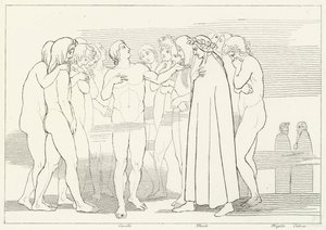 Pieśń Caselli, Czyściec, Canto 2 (rycina) autorstwa John (after) Flaxman