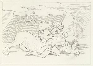 Cerber, Inferno, Canto 6 (grawerowanie) autorstwa John (after) Flaxman