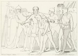 Hrabia Ugolino zajęty, Inferno, Canto 33 (grawerowanie) autorstwa John (after) Flaxman