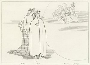 Mieszkańcy Księżyca, Raj, Canto 3 (rycina) autorstwa John (after) Flaxman