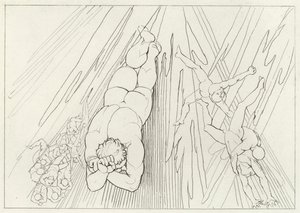 Lucyfer, Czyściec, Canto 12 (rycina) autorstwa John (after) Flaxman