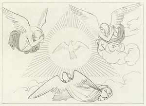 Adoracja Trójcy, Raj, Canto 13 (rycina) autorstwa John (after) Flaxman