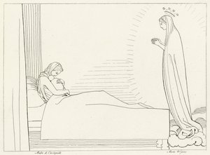 Narodziny Cacciaguidy, Raj, kanto 15 (rycina) autorstwa John (after) Flaxman