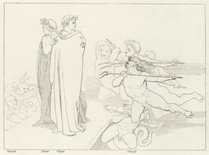 Most, Inferno, Canto 21 (rycina) autorstwa John (after) Flaxman