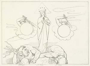 Wojujący Kościół, Raj, Canto 25 (rycina) autorstwa John (after) Flaxman