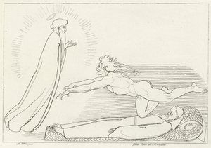 Spór o Guido De Montefeltro, Inferno, Canto 27 (grafika) autorstwa John (after) Flaxman