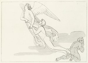 Wyzwolenie Buonaconte, Czyściec, Canto 5 (rycina) autorstwa John (after) Flaxman