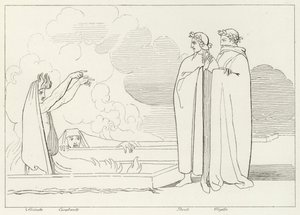 Ogniste Groby, Inferno, Canto 10 (rycina) autorstwa John (after) Flaxman