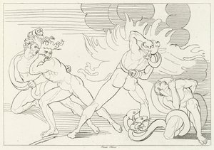 Ogniste węże, Inferno, Canto 24 (rycina) autorstwa John (after) Flaxman