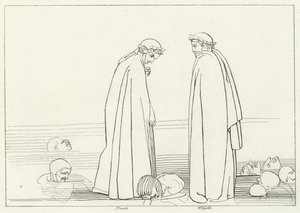 Zamarznięte jezioro, Inferno, Canto 32 (rycina) autorstwa John (after) Flaxman