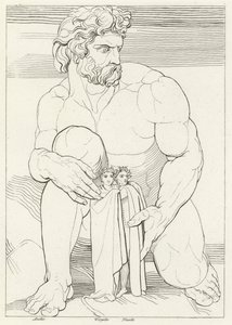 Giganci, Inferno, Canto 31 (grawerowanie) autorstwa John (after) Flaxman