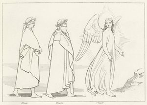 Anioł Prowadzący, Czyściec, Canto 15 (rycina) autorstwa John (after) Flaxman