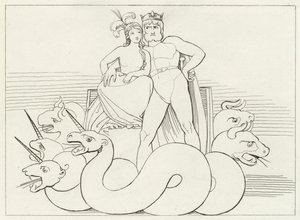 Intrygi Kościoła, czyściec, kanto 32 (rycina) autorstwa John (after) Flaxman