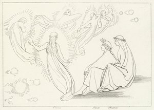 Powrót Cunissy, Raj, Canto 9 (rycina) autorstwa John (after) Flaxman