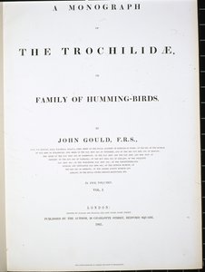 Frontyspis (lito ręcznie kolorowane) autorstwa John (after) Gould