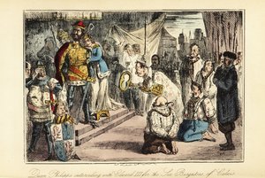 Król Anglii Edward III po oblężeniu Calais w 1347 autorstwa John (after) Leech