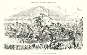 Pomniki Wielkiej Wystawy 1851, The Great Derby Race for osiemnaście pięćdziesiąt jeden (rycina) autorstwa John (after) Leech