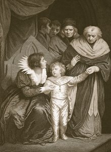 Duke of York, brat Edwarda V, zrezygnowany przez królową, rycina J. Fittler, ilustracja z „Historii Anglii” Davida Hume