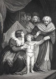 Elizabeth Woodville oddająca syna (lito)