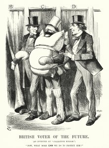 Punch cartoon: British Voter of the Future (grawerowanie) autorstwa John (after) Tenniel