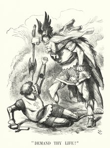 Punch cartoon: Żądaj swojego życia! - Klęska Francji w wojnie francusko-pruskiej (rycina)