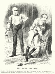 Punch cartoon: The Duel Decided - klęska Francji w wojnie francusko-pruskiej (rycina)