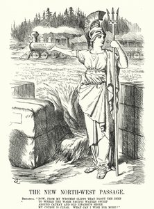 Punch cartoon: The New North-West Passage - Canadian Pacific Railway (Grawerowanie) autorstwa John (after) Tenniel
