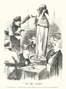 Punch cartoon: To Be Sold - Komuna Paryska (grawerowanie) autorstwa John (after) Tenniel