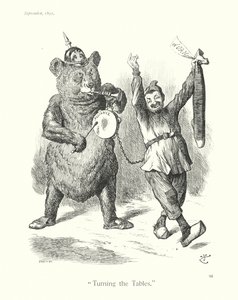 Kreskówka Sir Johna Tenniela: "Turning the Tables" (rycina) autorstwa John (after) Tenniel