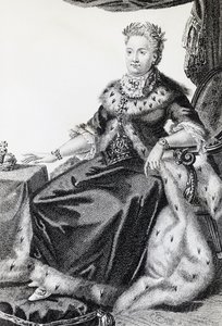 Katarzyna II, ur. Sophie Friederike Auguste (1729-1796), cesarzowa Rosji, rycina autorstwa Walter Charles Mills