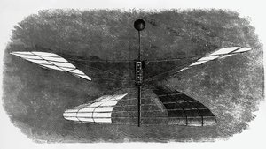 Helikopter Enrico Forlanini (1848-1930), rysunek tuszem, Włochy