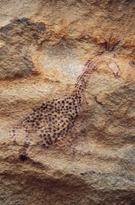 Żyrafa, malowidło jaskiniowe, okres pasterski (4000-2500 pne), Tassili n