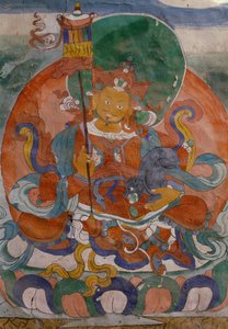 Malowidło ścienne z klasztoru Lamaistów w Hemis, Ladakh, Indie autorstwa Walter Charles Mills
