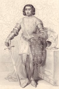 Portret Filipa Artois, hrabiego Eu (1358-1397), rycina, 20x13 cm, z Galerie Historique de Versailles, Histoire de France, Charles Gavard Publisher, Paryż, ok. 1840 autorstwa Walter Charles Mills