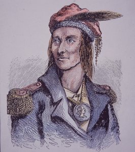 Tecumseh (kolorowy grawerunek) autorstwa Walter Charles Mills