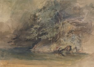 Drzewa przy basenie autorstwa John Absolon