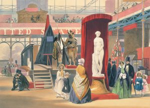Widok „The Greek Slave” autorstwa Hirama Powera (1805-73), rzeźby w amerykańskiej sekcji Wielkiej Wystawy z 1851 r., Z Dickinson