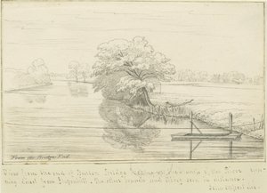 Burton-upon-Trent - Rzeka Trent: rysunek piórem i tuszem, bd [1799-1854] (rysunek) autorstwa John Allport