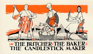 „Rzeźnik, piekarz, wytwórca świeczników”, ok. 1925 r. autorstwa John Archibald Austen