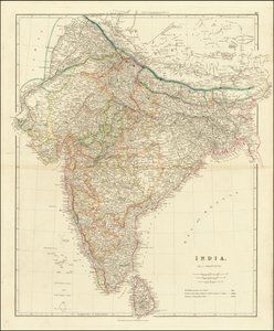 Mapa Indii z 1832 r. autorstwa Johna Arrowsmitha