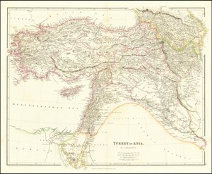 Mapa Turcji w Azji z 1840 r. autorstwa Johna Arrowsmitha