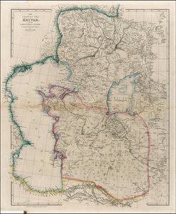 Mapa Morza Kaspijskiego, Chiwwy i okolic z 1842 r. autorstwa Johna Arrowsmitha