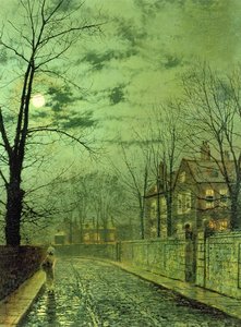 Droga w świetle księżyca autorstwa John Atkinson Grimshaw
