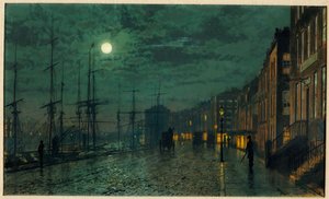 Doki miejskie przy świetle księżyca autorstwa John Atkinson Grimshaw